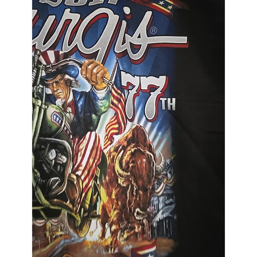 Sturgis 2017 Black Hills Rally 77th Anniversary Sleeveless Biker Shirt Black XL - Picture 13 of 16